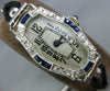 ANTIQUE LARGE .88CT OLD MINE DIAMOND & AAA SAPPHIRE PLATINUM LADIES WATCH #23851