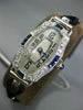 ANTIQUE LARGE .88CT OLD MINE DIAMOND & AAA SAPPHIRE PLATINUM LADIES WATCH #23851