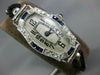 ANTIQUE LARGE .88CT OLD MINE DIAMOND & AAA SAPPHIRE PLATINUM LADIES WATCH #23851