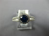 ESTATE 1.28CT DIAMOND & AAA SAPPHIRE 14KT WHITE GOLD ROUND HALO ENGAGEMENT RING