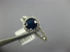 ESTATE 1.28CT DIAMOND & AAA SAPPHIRE 14KT WHITE GOLD ROUND HALO ENGAGEMENT RING