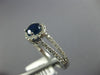 ESTATE 1.28CT DIAMOND & AAA SAPPHIRE 14KT WHITE GOLD ROUND HALO ENGAGEMENT RING