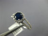 ESTATE 1.28CT DIAMOND & AAA SAPPHIRE 14KT WHITE GOLD ROUND HALO ENGAGEMENT RING