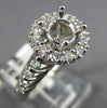 WIDE .69CT DIAMOND 14KT WHITE GOLD ROUND HALO SEMI MOUNT ENGAGEMENT RING #22749