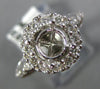 WIDE .69CT DIAMOND 14KT WHITE GOLD ROUND HALO SEMI MOUNT ENGAGEMENT RING #22749