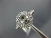 WIDE .69CT DIAMOND 14KT WHITE GOLD ROUND HALO SEMI MOUNT ENGAGEMENT RING #22749