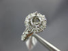 WIDE .69CT DIAMOND 14KT WHITE GOLD ROUND HALO SEMI MOUNT ENGAGEMENT RING #22749