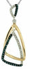 ESTATE .26CT WHITE & BLUE DIAMOND 14K WHITE GOLD 3D TRIANGULAR LOVE KNOT PENDANT