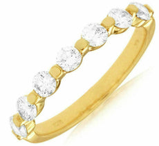 ESTATE .75CT DIAMOND 14KT YELLOW GOLD 3D 7 STONE SHARED PRONG ANNIVERSARY RING