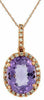 ESTATE 2.88CT DIAMOND & AAA AMETHYST 14KT ROSE GOLD 3D CLASSIC OVAL HALO PENDANT