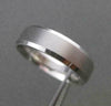 ESTATE 14KT WHITE GOLD MATTE & SHINY CLASSIC MENS WEDDING BAND RING 5mm #23137