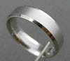 ESTATE 14KT WHITE GOLD MATTE & SHINY CLASSIC MENS WEDDING BAND RING 5mm #23137