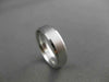 ESTATE 14KT WHITE GOLD MATTE & SHINY CLASSIC MENS WEDDING BAND RING 5mm #23137