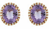 ESTATE 5.65CT DIAMOND & AAA AMETHYST 14KT ROSE GOLD 3D OVAL HALO STUD EARRINGS