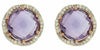 ESTATE 3.70CT DIAMOND & AAA AMETHYST 14KT ROSE GOLD ROUND FLOWER STUD EARRINGS
