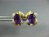 2.26CT DIAMOND & AAA AMETHYST 14K 2 TONE GOLD OVAL FLOWER EARRINGS #23838