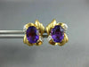 2.26CT DIAMOND & AAA AMETHYST 14K 2 TONE GOLD OVAL FLOWER EARRINGS #23838