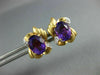 2.26CT DIAMOND & AAA AMETHYST 14K 2 TONE GOLD OVAL FLOWER EARRINGS #23838