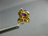 2.26CT DIAMOND & AAA AMETHYST 14K 2 TONE GOLD OVAL FLOWER EARRINGS #23838