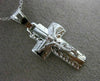 ESTATE 14KT WHITE GOLD HAND ETCHED CRUCIFIX CROSS PENDANT AND CHAIN #24880