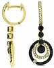.98CT WHITE & BLACK DIAMOND 14KT YELLOW GOLD 3D CIRCLE OF LIFE JOURNEY EARRINGS