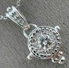 ESTATE .18CT DIAMOND 14KT WHITE GOLD SOLITAIRE FILIGREE MILGRAIN PENDANT #26347