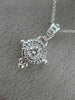 ESTATE .18CT DIAMOND 14KT WHITE GOLD SOLITAIRE FILIGREE MILGRAIN PENDANT #26347