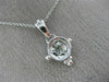ESTATE .18CT DIAMOND 14KT WHITE GOLD SOLITAIRE FILIGREE MILGRAIN PENDANT #26347