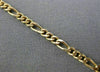 ESTATE EXTRA LONG 14KT YELLOW GOLD CLASSIC FIGARO BRACELET 7.5" INCHES #22756