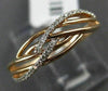 ESTATE .08CT ROUND DIAMOND 14K ROSE GOLD 3D MULTI ROW CRISS CROSS SWIRL FUN RING