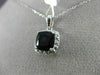 1.36CT DIAMOND & AAA BLACK ONYX 14KT WHITE GOLD 3D CUSHION HALO FLOATING PENDANT