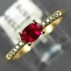 ESTATE .39CT DIAMOND & AAA RUBY 14KT ROSE GOLD 3D OVAL SOLITAIRE ENGAGEMENT RING