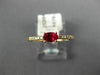 ESTATE .39CT DIAMOND & AAA RUBY 14KT ROSE GOLD 3D OVAL SOLITAIRE ENGAGEMENT RING