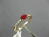 ESTATE .39CT DIAMOND & AAA RUBY 14KT ROSE GOLD 3D OVAL SOLITAIRE ENGAGEMENT RING