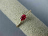 ESTATE .39CT DIAMOND & AAA RUBY 14KT ROSE GOLD 3D OVAL SOLITAIRE ENGAGEMENT RING
