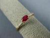 ESTATE .39CT DIAMOND & AAA RUBY 14KT ROSE GOLD 3D OVAL SOLITAIRE ENGAGEMENT RING