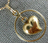 ESTATE 14KT YELLOW GOLD 3D CLASSIC CIRCLE OF LIFE HEART FLOATING PENDANT #26536