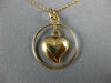 ESTATE 14KT YELLOW GOLD 3D CLASSIC CIRCLE OF LIFE HEART FLOATING PENDANT #26536