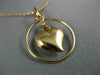 ESTATE 14KT YELLOW GOLD 3D CLASSIC CIRCLE OF LIFE HEART FLOATING PENDANT #26536