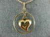 ESTATE 14KT YELLOW GOLD 3D CLASSIC CIRCLE OF LIFE HEART FLOATING PENDANT #26536