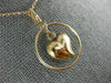 ESTATE 14KT YELLOW GOLD 3D CLASSIC CIRCLE OF LIFE HEART FLOATING PENDANT #26536