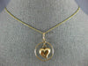 ESTATE 14KT YELLOW GOLD 3D CLASSIC CIRCLE OF LIFE HEART FLOATING PENDANT #26536