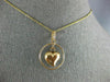 ESTATE 14KT YELLOW GOLD 3D CLASSIC CIRCLE OF LIFE HEART FLOATING PENDANT #26536