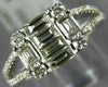 .87CT DIAMOND 18K WHITE GOLD 3D ROUND & BAGUETTE CLUSTER SQUARE ANNIVERSARY RING