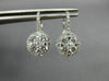 1.37CT DIAMOND 18KT WHITE GOLD 3D CLUSTER FLOWER HALO LEVERBACK HANGING EARRINGS