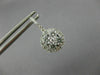 1.37CT DIAMOND 18KT WHITE GOLD 3D CLUSTER FLOWER HALO LEVERBACK HANGING EARRINGS