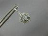 1.37CT DIAMOND 18KT WHITE GOLD 3D CLUSTER FLOWER HALO LEVERBACK HANGING EARRINGS