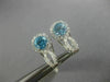 ESTATE 1.54CT DIAMOND & AAA BLUE TOPAZ 14K WHITE GOLD 3D FLOWER HANGING EARRINGS
