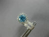 ESTATE 1.54CT DIAMOND & AAA BLUE TOPAZ 14K WHITE GOLD 3D FLOWER HANGING EARRINGS