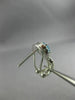 ESTATE 1.54CT DIAMOND & AAA BLUE TOPAZ 14K WHITE GOLD 3D FLOWER HANGING EARRINGS